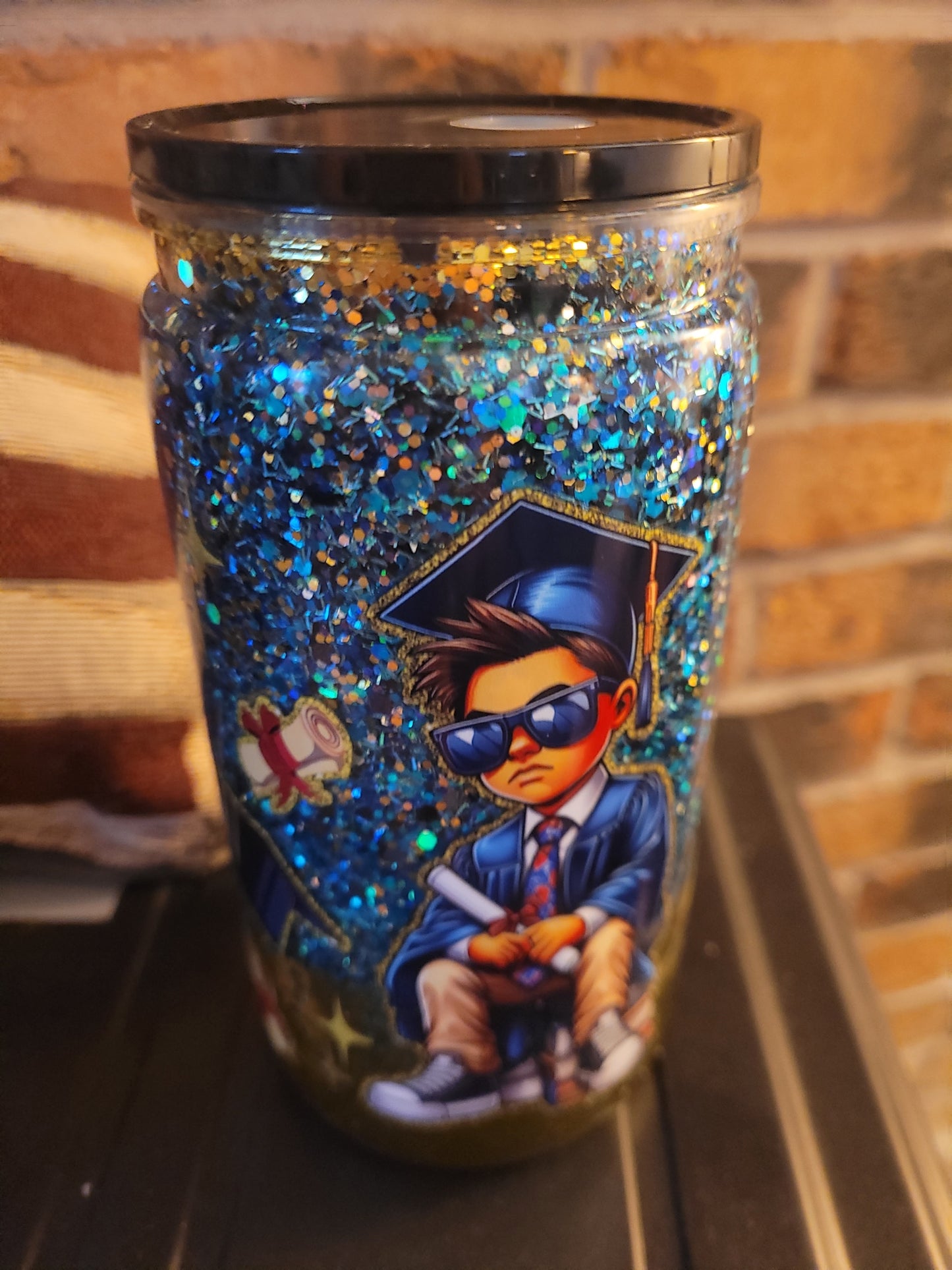 Senior 16 oz acrylic snow globe cup