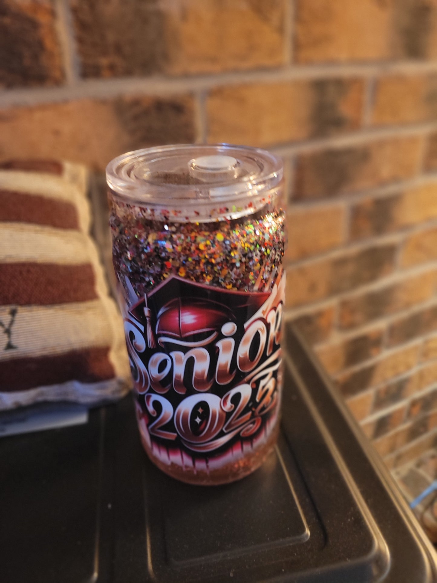 Senior 16 oz acrylic snow globe cup
